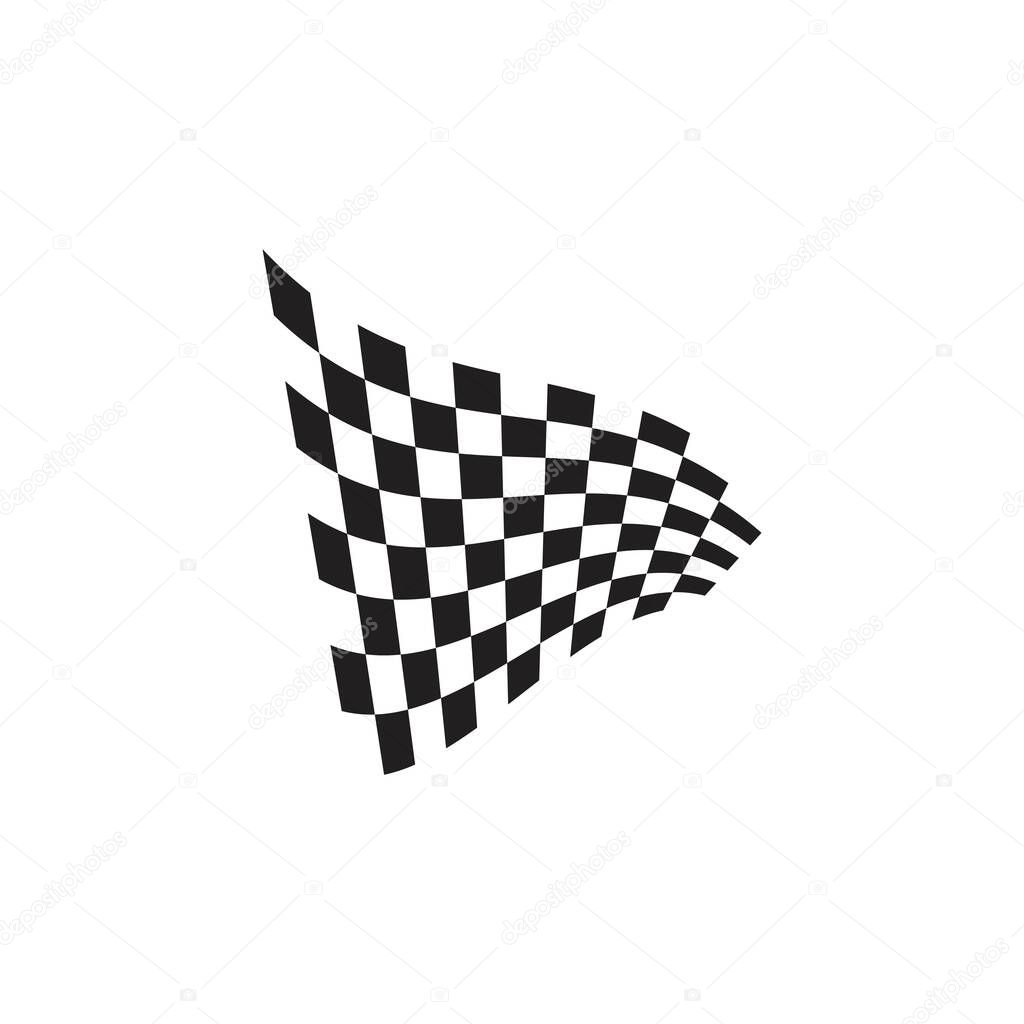 Race flag logo vector template illustration