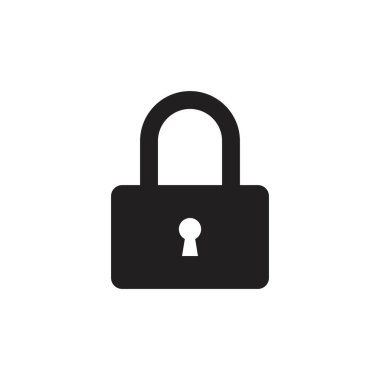 asma kilit logo vektör şablonu çizimi