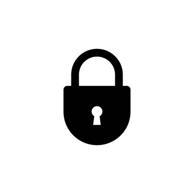 asma kilit logo vektör şablonu çizimi