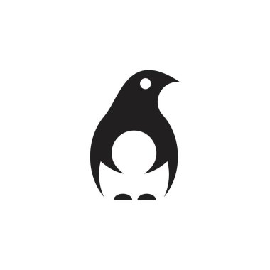 Penguen logo vektör şablonu çizim tasarımı