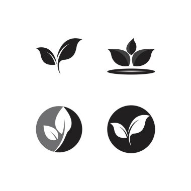 Yaprak logosu ekoloji doğa element vektörü simgesi
