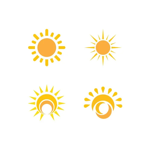 Modèle Icône Vectorielle Logo Illustration Soleil — Image vectorielle