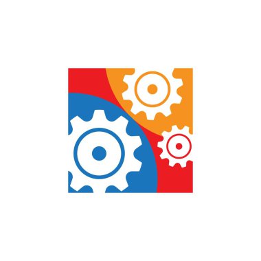 Gear Logo Şablonu vektör çizimi tasarımı