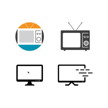 TV logo tasarımı düz simge şablonu