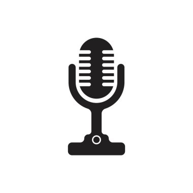 Mikrofon simgesi vektör şablonu düz tasarım