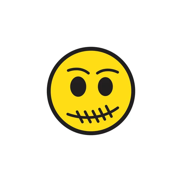 Vecto Icône Expression Faciale Modèle Emoticon — Image vectorielle