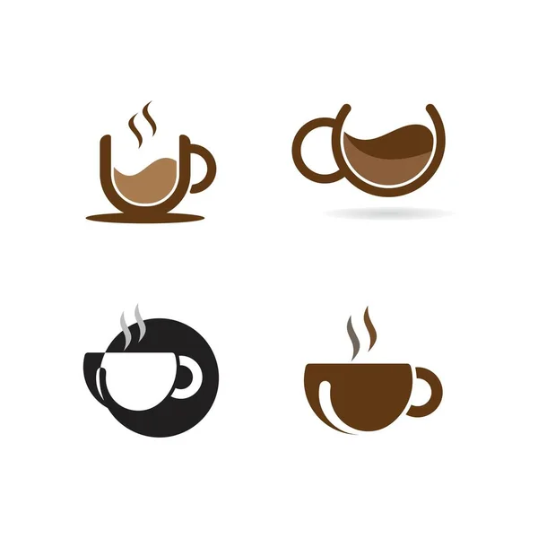 Café Vidrio Logotipo Icono Plantilla Vector — Archivo Imágenes Vectoriales