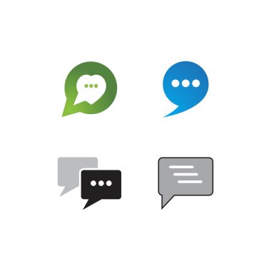 Sohbet simgesi vektör şablonu çizimi