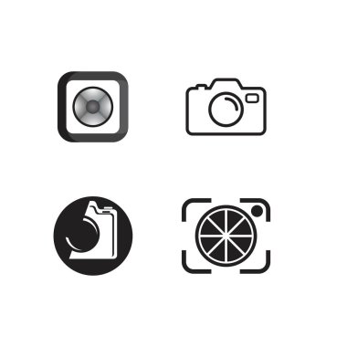 Kamera simgesi vektör şablon çizim tasarımı