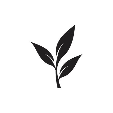 Yaprak logosu ekoloji doğa element vektörü simgesi