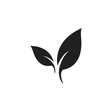 Yaprak logosu ekoloji doğa element vektörü simgesi