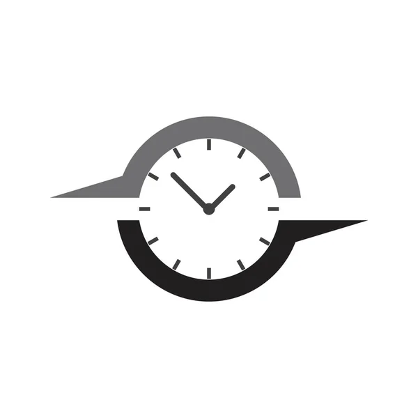 Reloj Logotipo Icono Vector Plantilla Ilustración Diseño — Archivo Imágenes Vectoriales