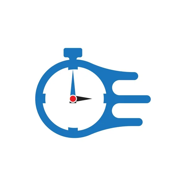 Horloge Logo Icône Vectoriel Modèle Illustration Conception — Image vectorielle