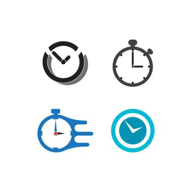 Saat logosu vektör şablonu çizim tasarımı