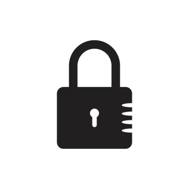 asma kilit logo vektör şablonu çizimi