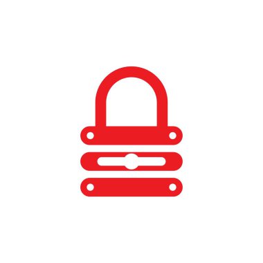 asma kilit logo vektör şablonu çizimi