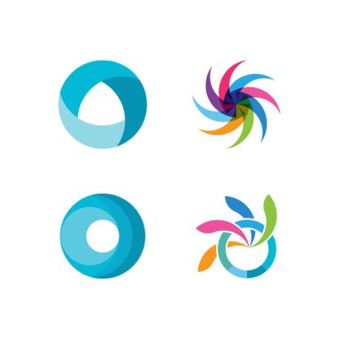 daire logo vektör şablonu çizimi