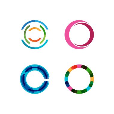 daire logo vektör şablonu çizimi