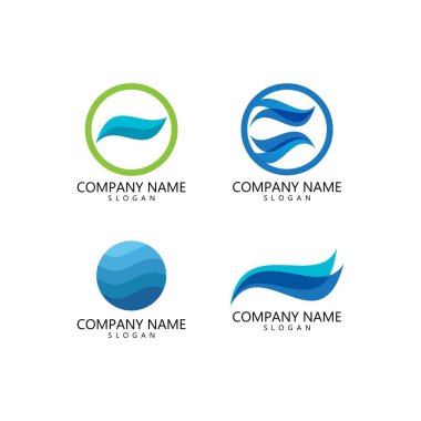 Su dalgası logo tasarım vektör şablonu