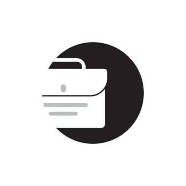 Evrak çantası simgesi vektör düz çizim tasarımı