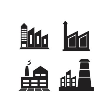  Fabrika inşaatı endüstriyel vektör resimleme tasarımı