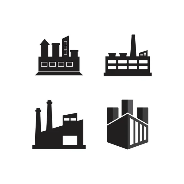 Fabryka Budynek Przemysłowy Wektor Ikona Ilustracja Projekt — Wektor stockowy