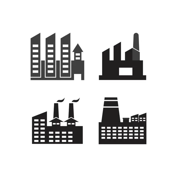 Fabrik Gebäude Industrie Vektor Symbol Illustration Design — Stockvektor