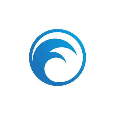 Su dalgası logo tasarım vektör şablonu