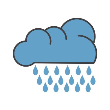 Yağmur logosu Meteoroloji şablonu çizimi