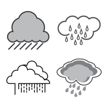 Yağmur logosu Meteoroloji şablonu çizimi