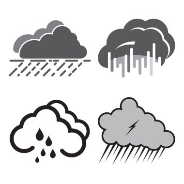 Yağmur logosu Meteoroloji şablonu çizimi