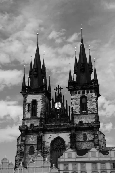 Iglesia Nuestra Señora Antigua Arquitectura Checa Plaza Ciudad Vieja Praga — Foto de Stock