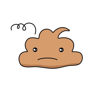 sevimli komik kaka ifade gülen. Duygusal bok kawaii simgeleri. Mutlu, gülümseyen, kızgın, üzgün, güzel. Vektör düz çizgi film karakteri illüstrasyon simgesi