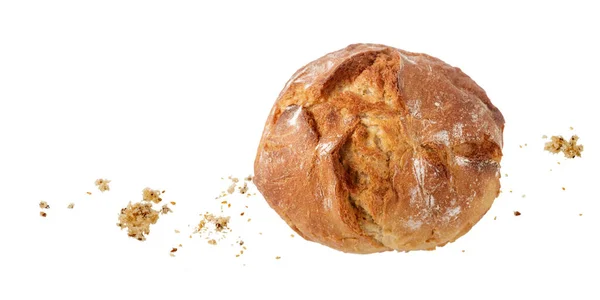 Pão Trigo Isolado Sobre Fundo Branco Vista Superior Com Espaço — Fotografia de Stock