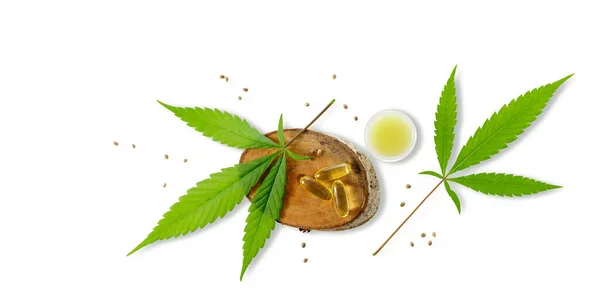 Spa Bakgrund Med Cbd Olja Cannabis Vax Salva Blad Och — Stockfoto