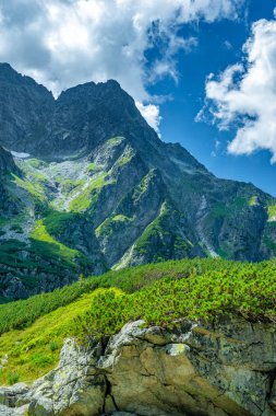 Rysy tepe, Tatra Dağları, Polonya altında siyah Gölü görüntülemek