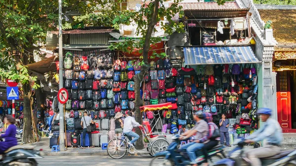 Hanoi Vietnam Kasım 2017 Hanoi Old Quarter Insanlar Sokakta Yerel — Stok fotoğraf