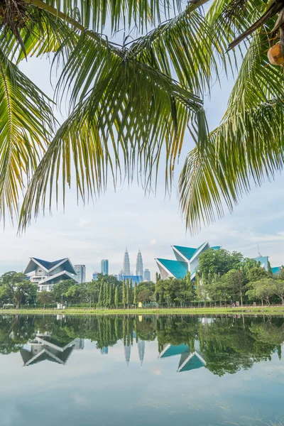 Vacker Morgon Utsikt Över Kuala Lumpur Skyline Titwangsa Lake Gardens — Stockfoto