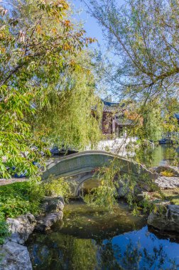 Dunedin, Yeni Zelanda - 3,2016 olabilir: Dunedin Çin Bahçesi Yeni Zelanda Gölü.