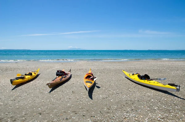 Estacionamento Caiaques Longo Long Bay Beach Park Auckland Nova Zelândia — Fotografia de Stock