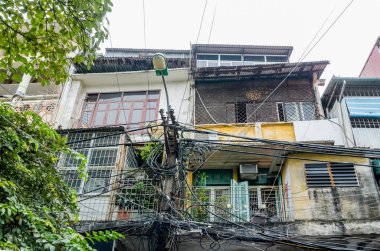 Hanoi, Vietnam - Kasım 5,2017: Hanoi Old Quarter, Vietnam eski binanın görünümü.