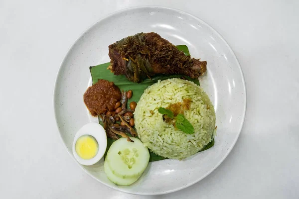 Nasi Lemak Una Las Famosas Comidas Locales Tradicionales Malayas Malasia — Foto de Stock