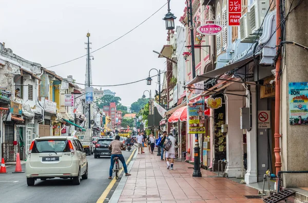 Jonker Street is de centrum straat van Chinatown in Malakka. — Stockfoto