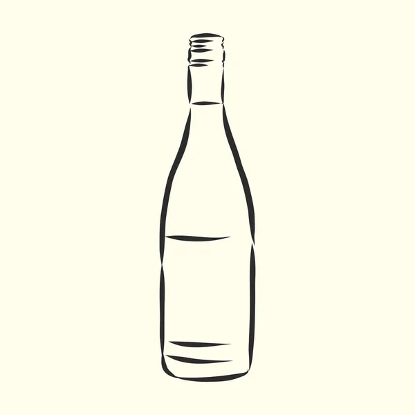 Croquis Bouteille Vin Bouteille Vin Croquis Vectoriel Illustration — Image vectorielle