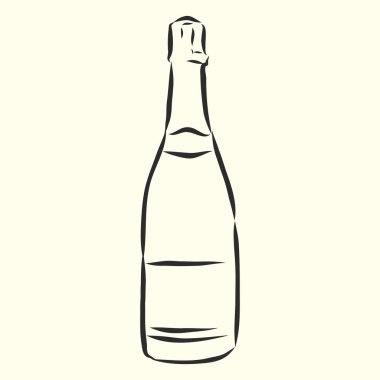 Şarap şişesi, şarap şişesi, robot resim çizimi.