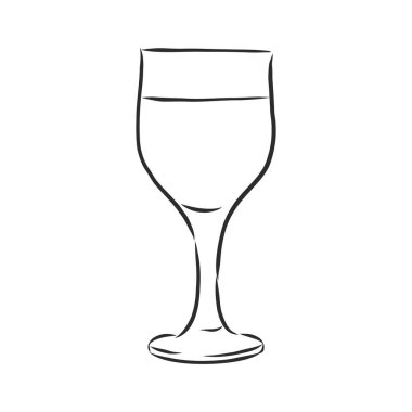 Şarap kadehi izole. Restoran, bar, kafe menü tasarımı için elle çizilmiş Claret çizimi.