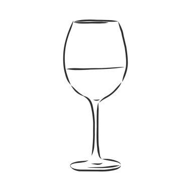 Şarap kadehi izole. Restoran, bar, kafe menü tasarımı için elle çizilmiş Claret çizimi.