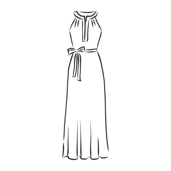 Vetor Ilustração Moda Vestido Mulher — Vetor de Stock