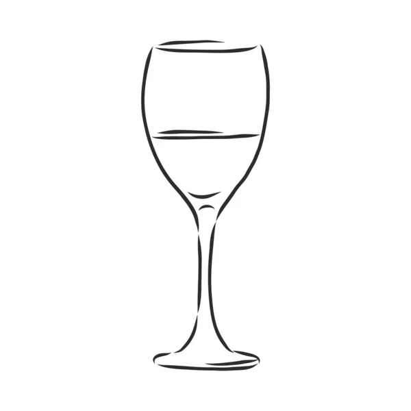 ワイングラス分離 レストラン カフェメニューデザインのためのクレアの手描きスケッチ — ストックベクタ