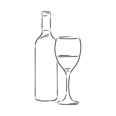 Şarap şişesi, şarap şişesi, robot resim çizimi.